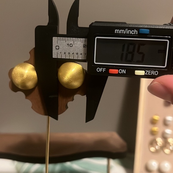 Half-Sphere Brushed Matte Metal Bun Stud Earrings in Gold - Picture 4 of 5